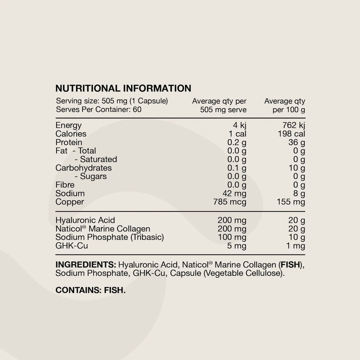 Switch Nutrition | Hair + Skin GHK-Cu, Hyaluronic Acid & Marine Collagen